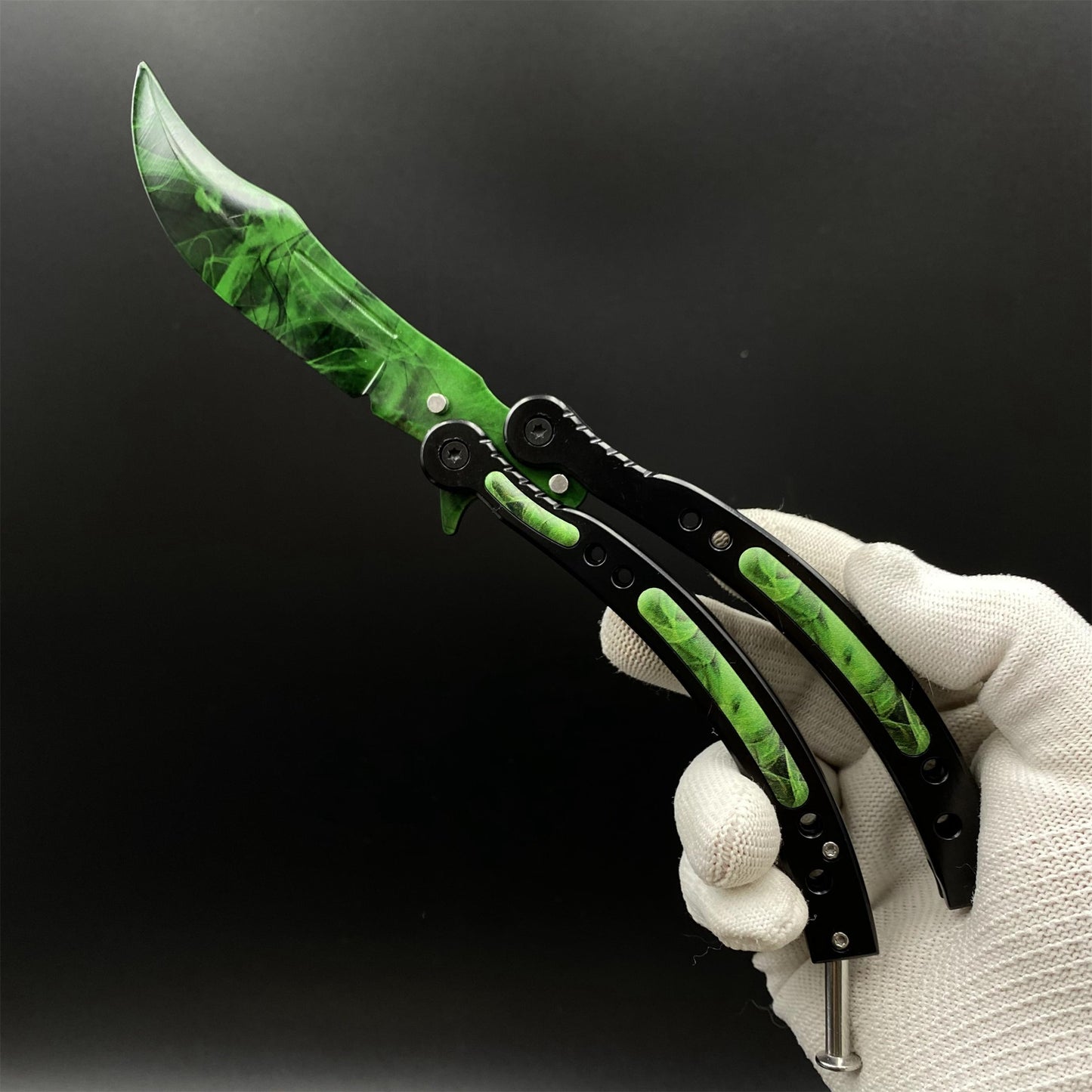 CS Butterfly Knife Doppler Emerald Unsharpened Balisong Trainer