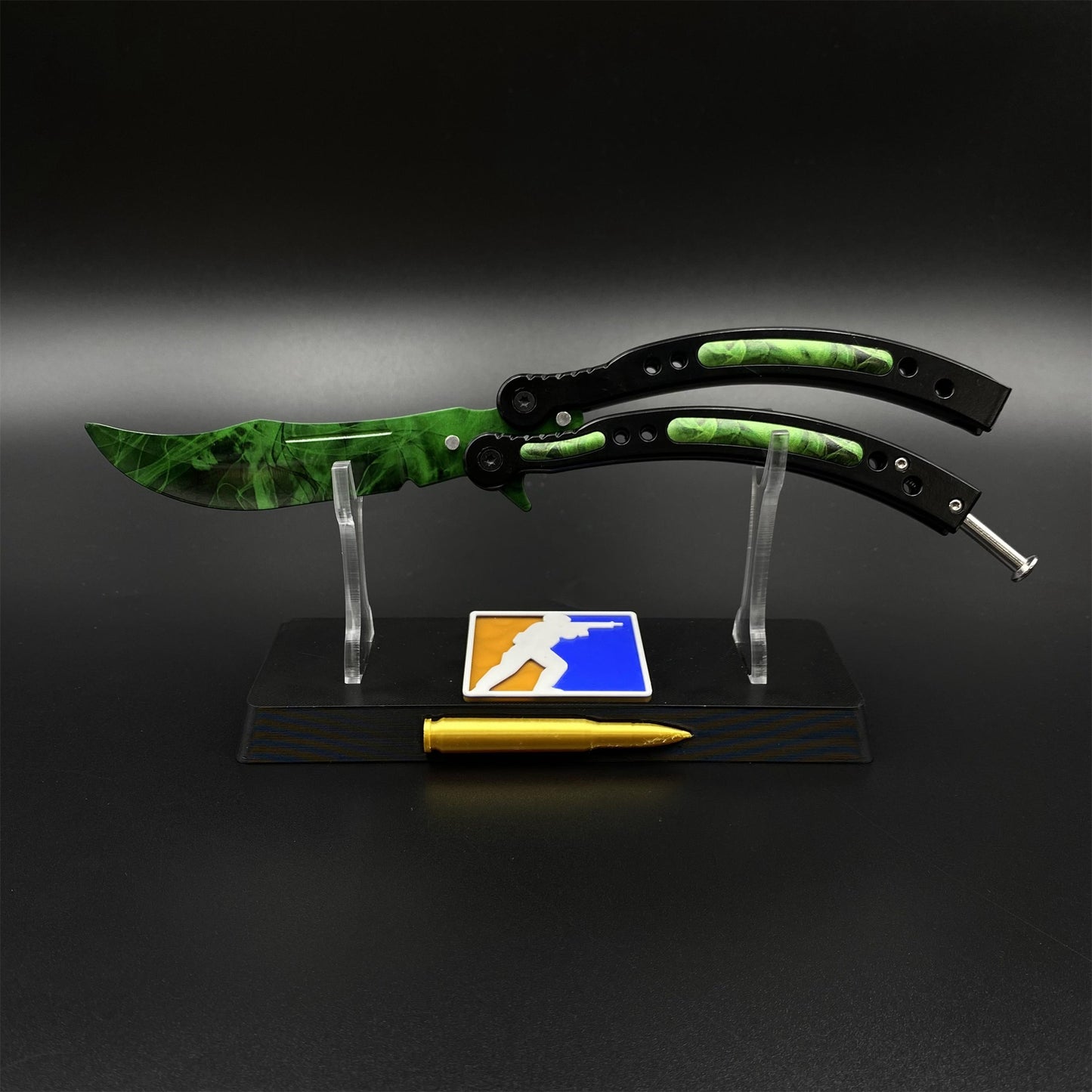 CS Butterfly Knife Doppler Emerald Unsharpened Balisong Trainer