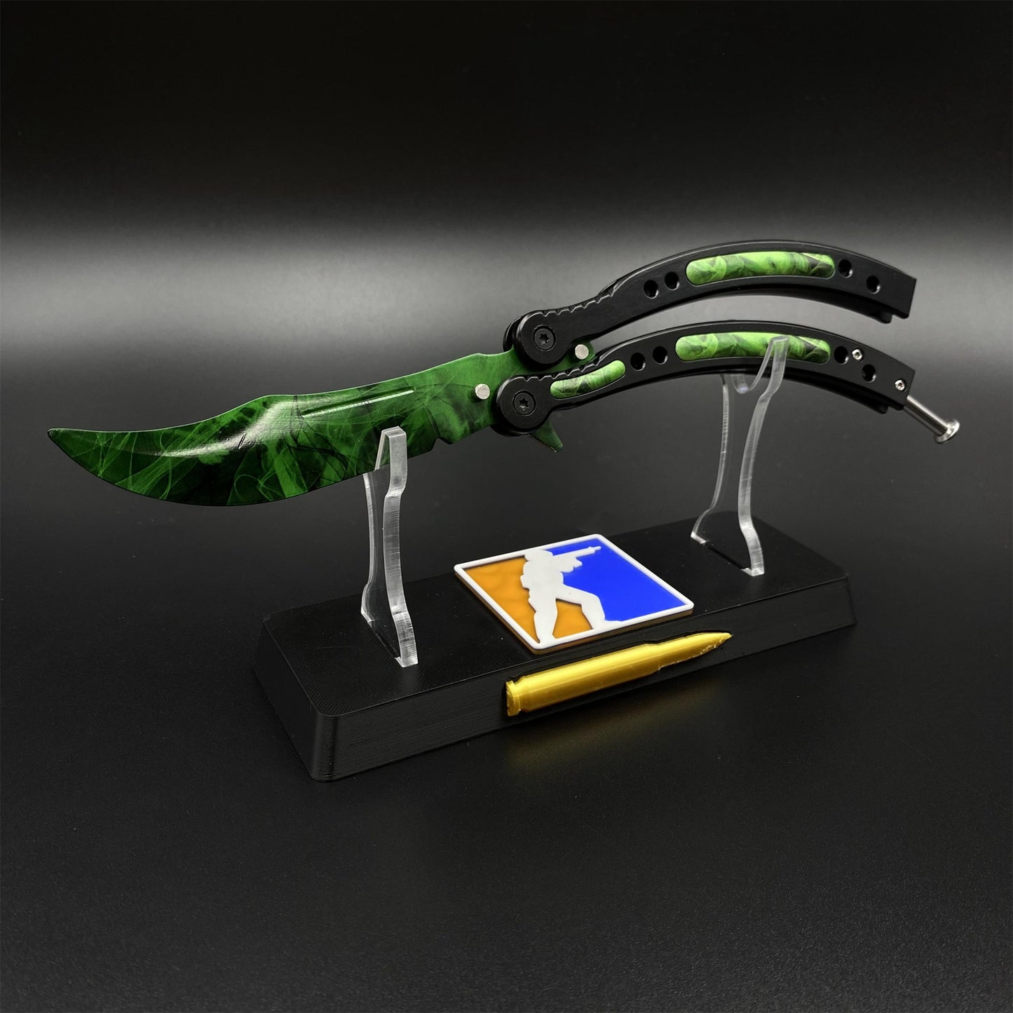 CS Butterfly Knife Doppler Emerald Unsharpened Balisong Trainer