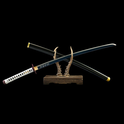Giyu Tomioka Water Breathing Nichrin Sword Carbon Steel Katana For Collection