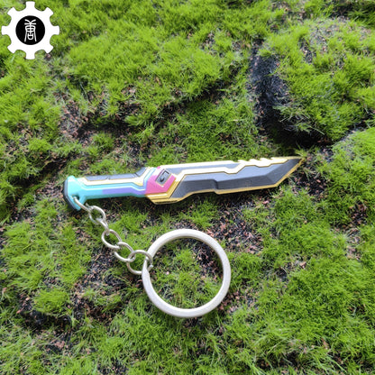 Tiny Glitchpop Dagger Metal Keychain