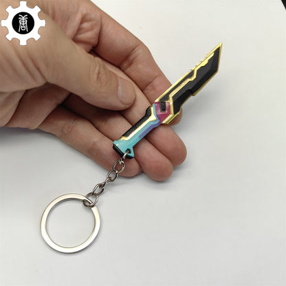 Tiny Glitchpop Dagger Metal Keychain