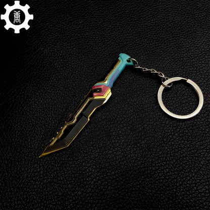 Tiny Glitchpop Dagger Metal Keychain