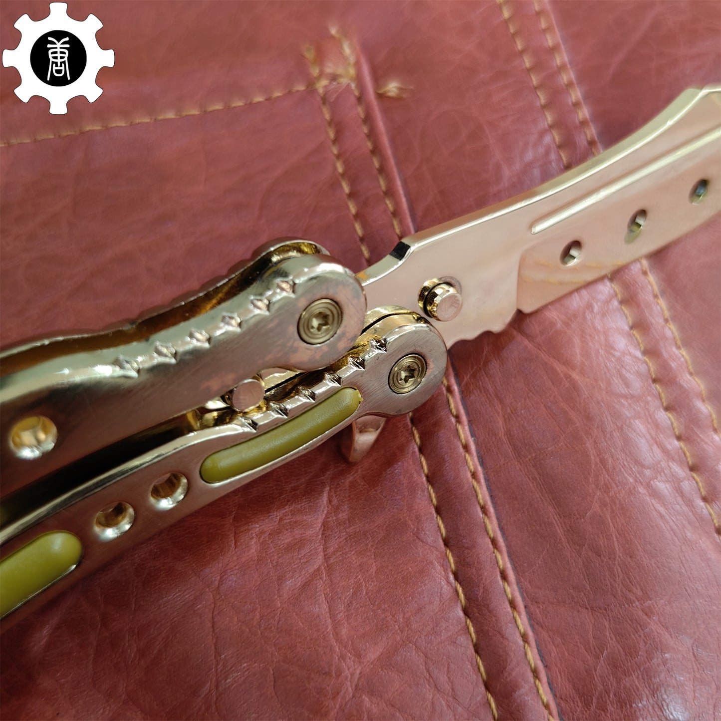 Golden Balisong Metal Butterfly Knife Game Prop 