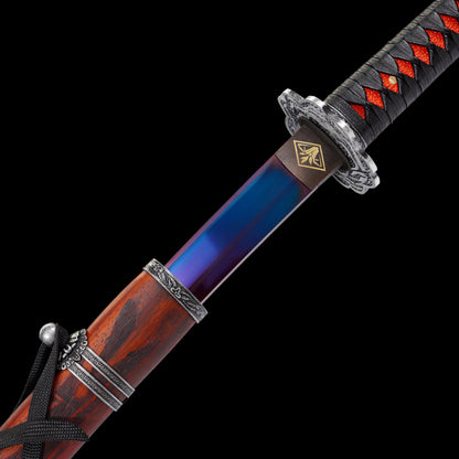 IRL Sekiro Red Mortal Blade Gracious Gift of Tears Katana 1065 Carbon Steel Version