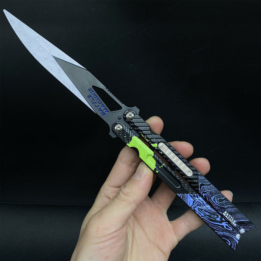 Hot Game Metal Graffiti Balisong Trainer Props