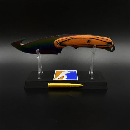 420 Steel CS Gut Knife Rainbow Titanium Outdoor Hunting Knife For Collection