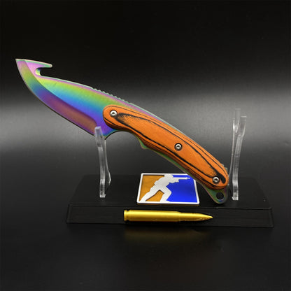 420 Steel CS Gut Knife Rainbow Titanium Outdoor Hunting Knife For Collection