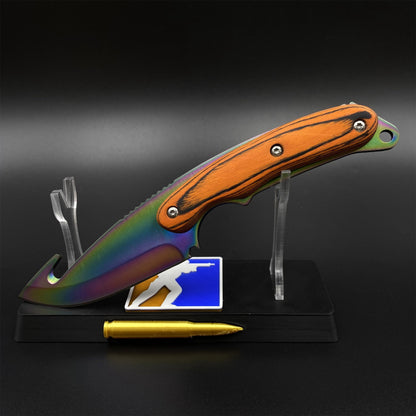 420 Steel CS Gut Knife Rainbow Titanium Outdoor Hunting Knife For Collection