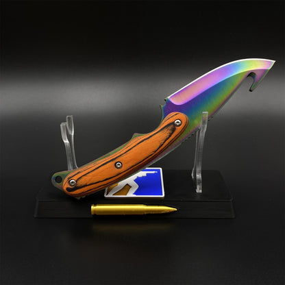 420 Steel CS Gut Knife Rainbow Titanium Outdoor Hunting Knife For Collection