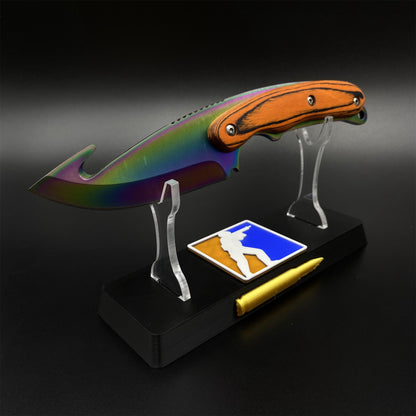 420 Steel CS Gut Knife Rainbow Titanium Outdoor Hunting Knife For Collection