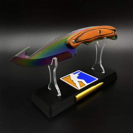 420 Steel CS Gut Knife Rainbow Titanium Outdoor Hunting Knife For Collection