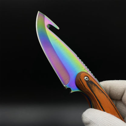 420 Steel CS Gut Knife Rainbow Titanium Outdoor Hunting Knife For Collection