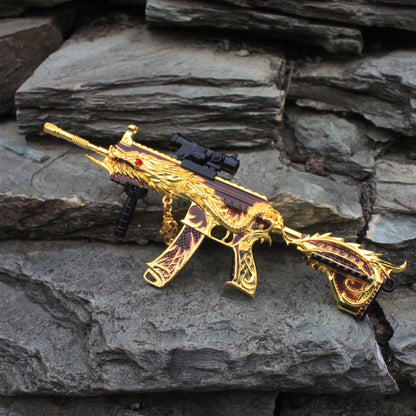 Golden Five Claw Dragon HK416 Miniature Metal Gun 20CM/7.9" 