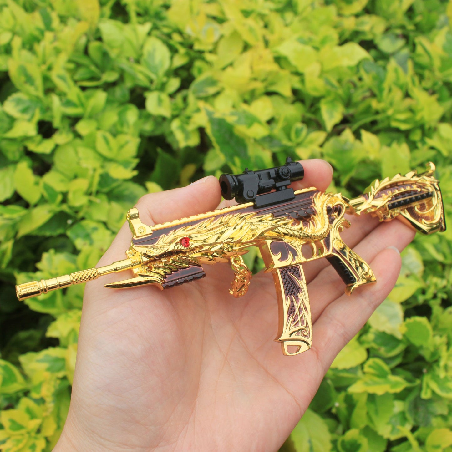 Golden Five Claw Dragon HK416 Miniature Metal Gun 20CM/7.9" 