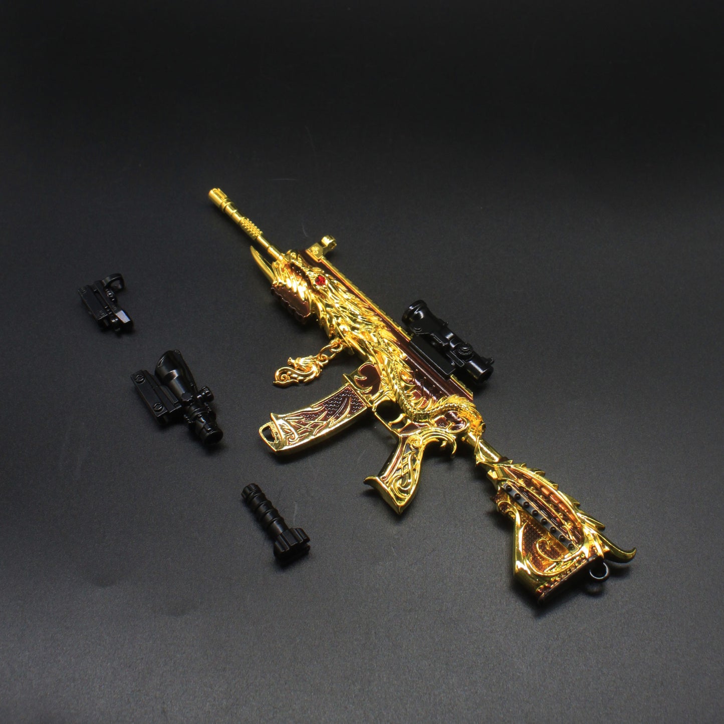 Golden Five Claw Dragon HK416 Miniature Metal Gun 20CM/7.9" 