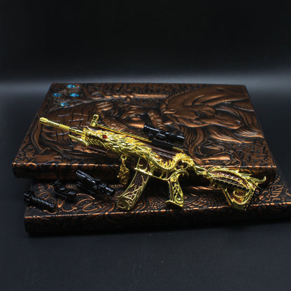 Golden Five Claw Dragon HK416 Miniature Metal Gun 20CM/7.9" 