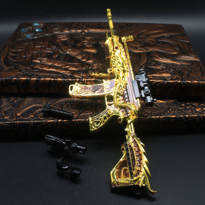 Golden Five Claw Dragon HK416 Miniature Metal Gun 20CM/7.9" 