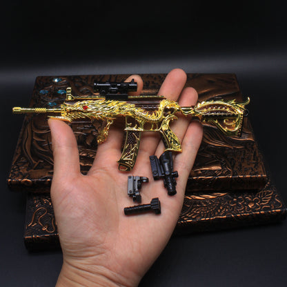 Golden Five Claw Dragon HK416 Miniature Metal Gun 20CM/7.9" 