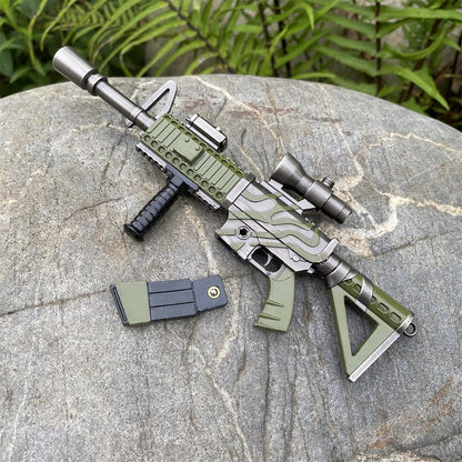 Miniature Metal HK416 Thermal Scoped Assault Rifle Jungle Skin 16.5CM/6.4"