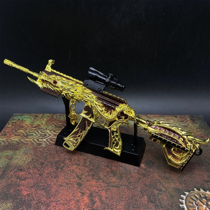 Golden Five Claw Dragon HK416 Miniature Metal Gun 20CM/7.9" 