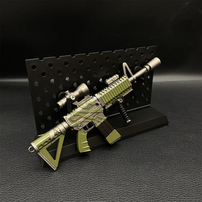 Miniature Metal HK416 Thermal Scoped Assault Rifle Jungle Skin 16.5CM/6.4"