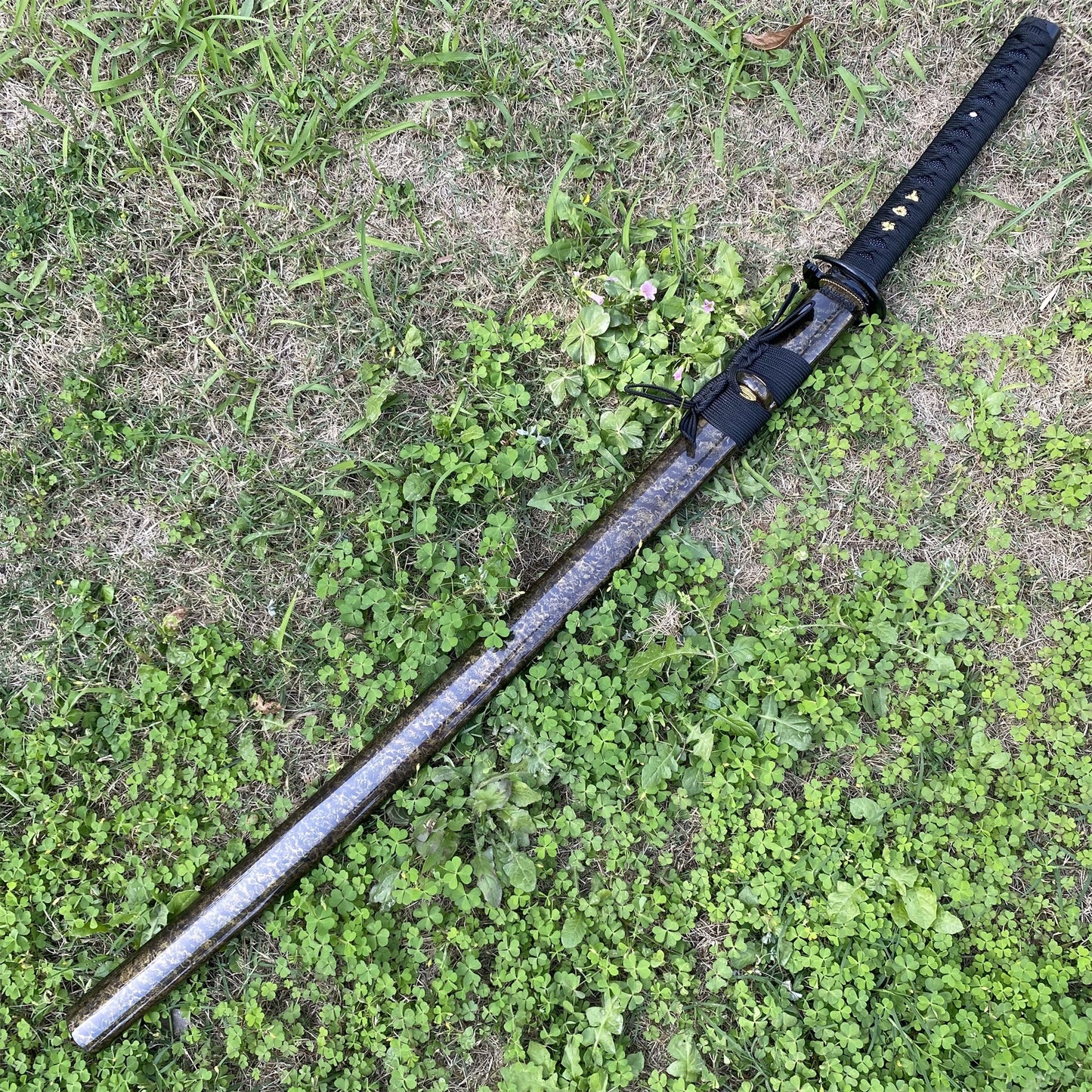 Japanese Traditional Katana Mitsudomoe Kamon Carbon Steel Blade