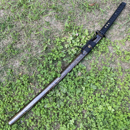 Japanese Traditional Katana Mitsudomoe Kamon Carbon Steel Blade