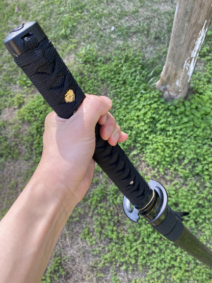 Japanese Traditional Katana Mitsudomoe Kamon Carbon Steel Blade