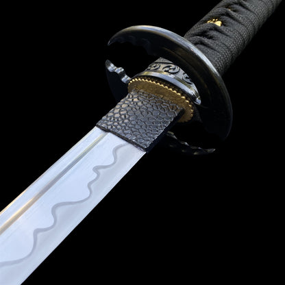 Japanese Traditional Katana Mitsudomoe Kamon Carbon Steel Blade