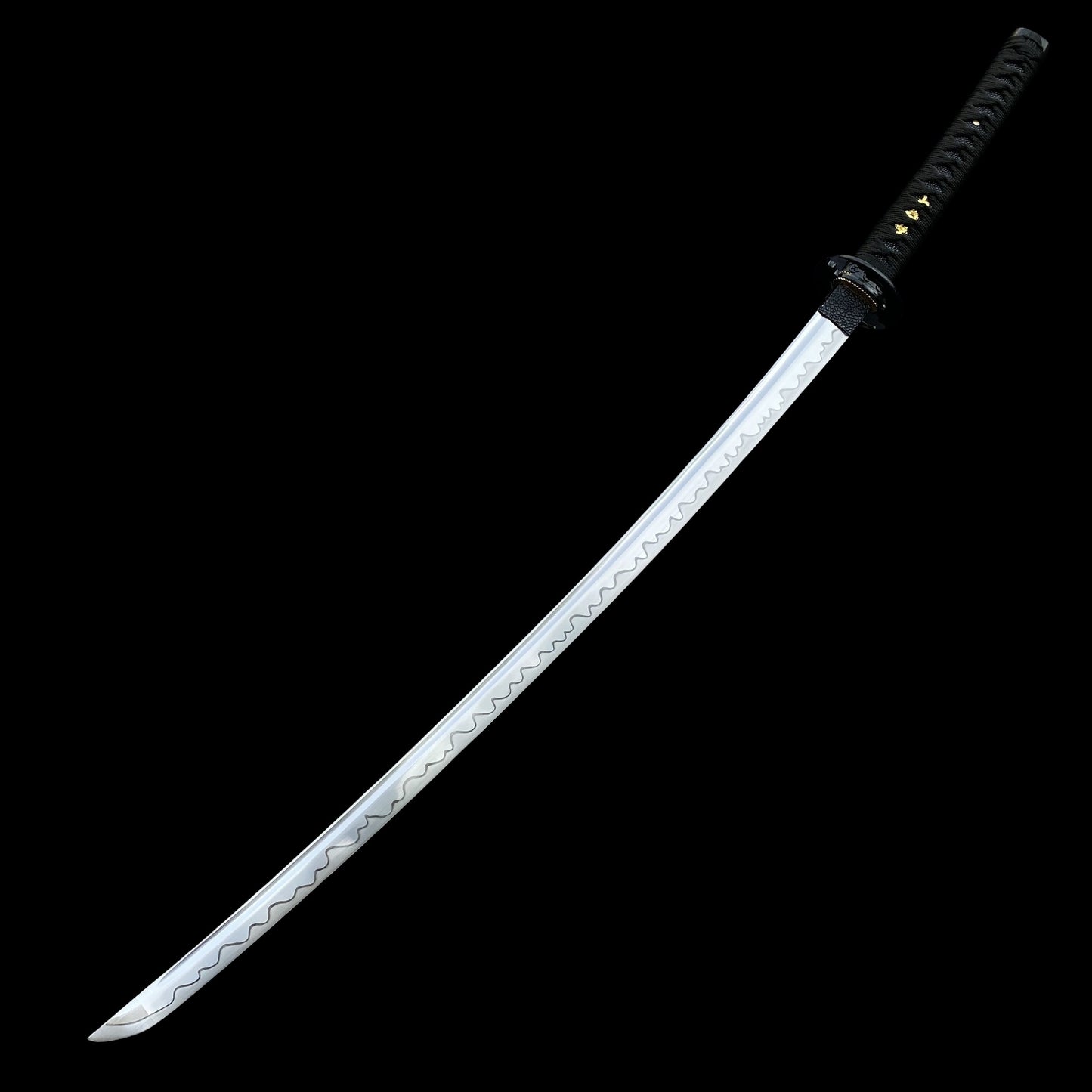 Japanese Traditional Katana Mitsudomoe Kamon Carbon Steel Blade