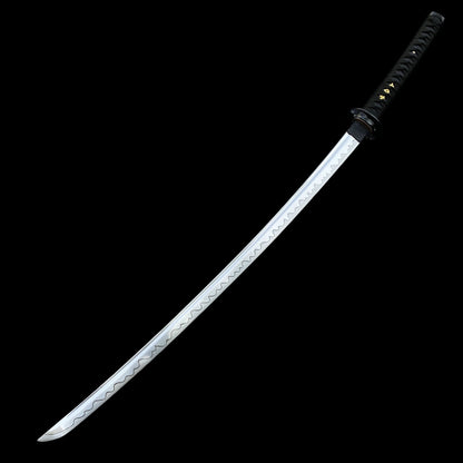 Japanese Traditional Katana Mitsudomoe Kamon Carbon Steel Blade