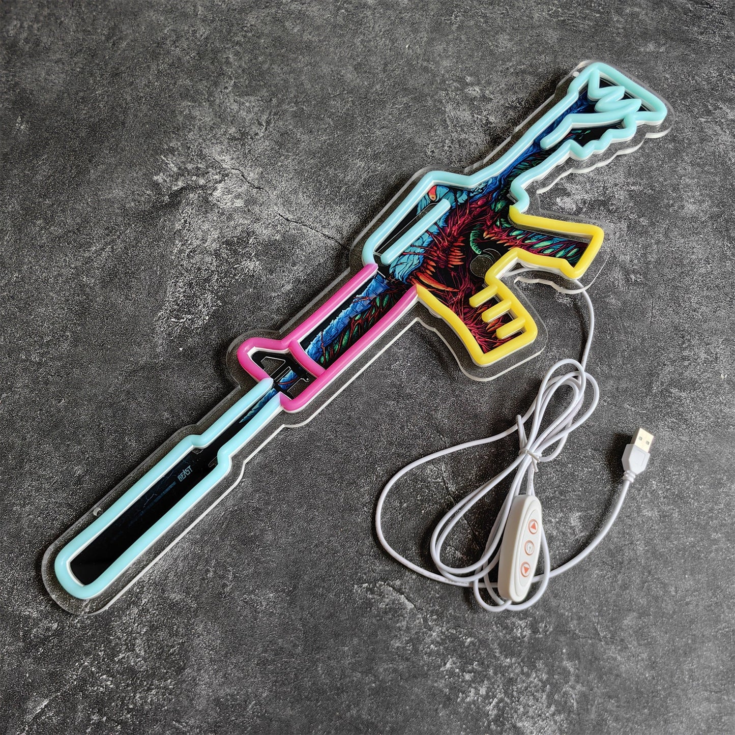 M4A1-S Hyper Beast Rifle Neon Light Wall Decor