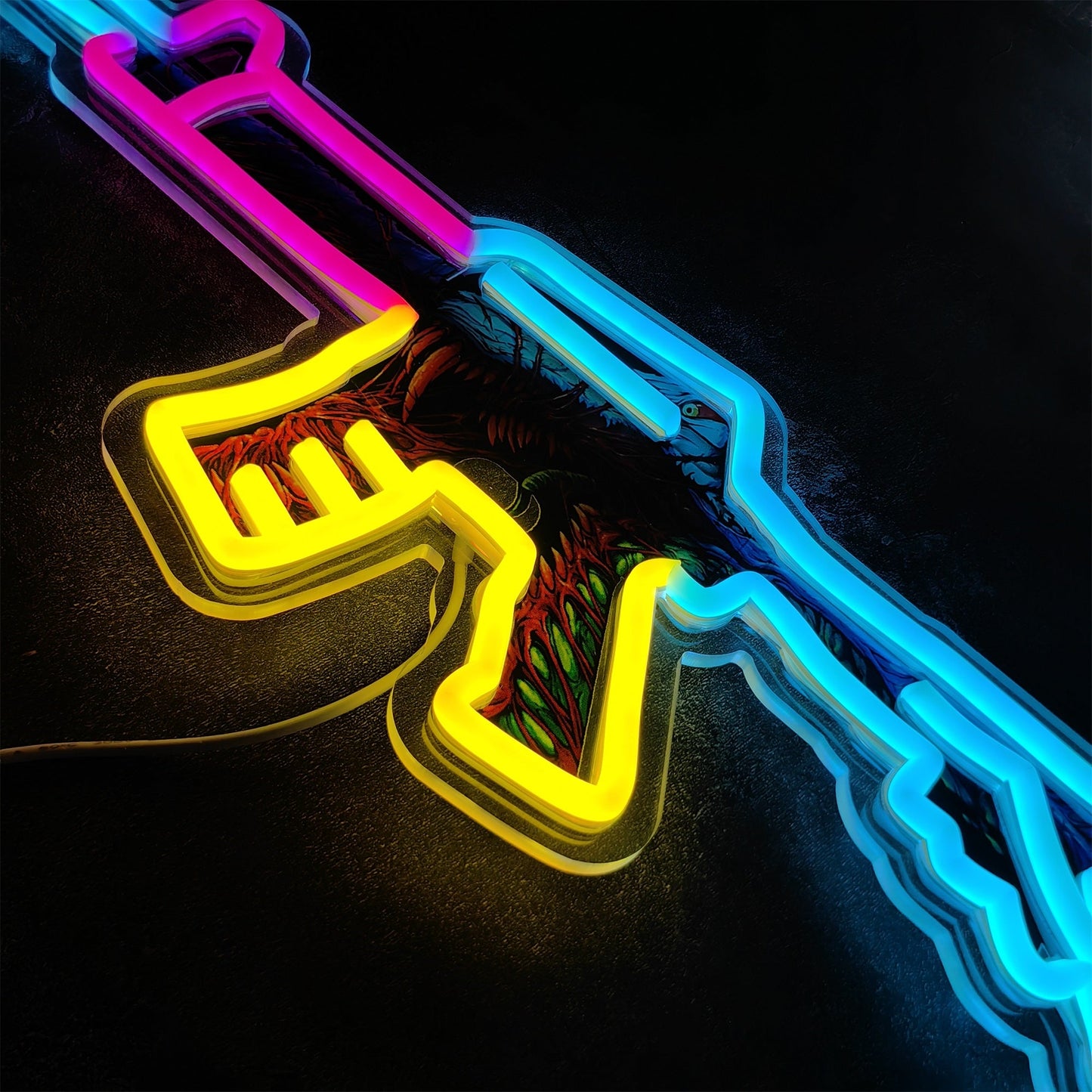 M4A1-S Hyper Beast Rifle Neon Light Wall Decor