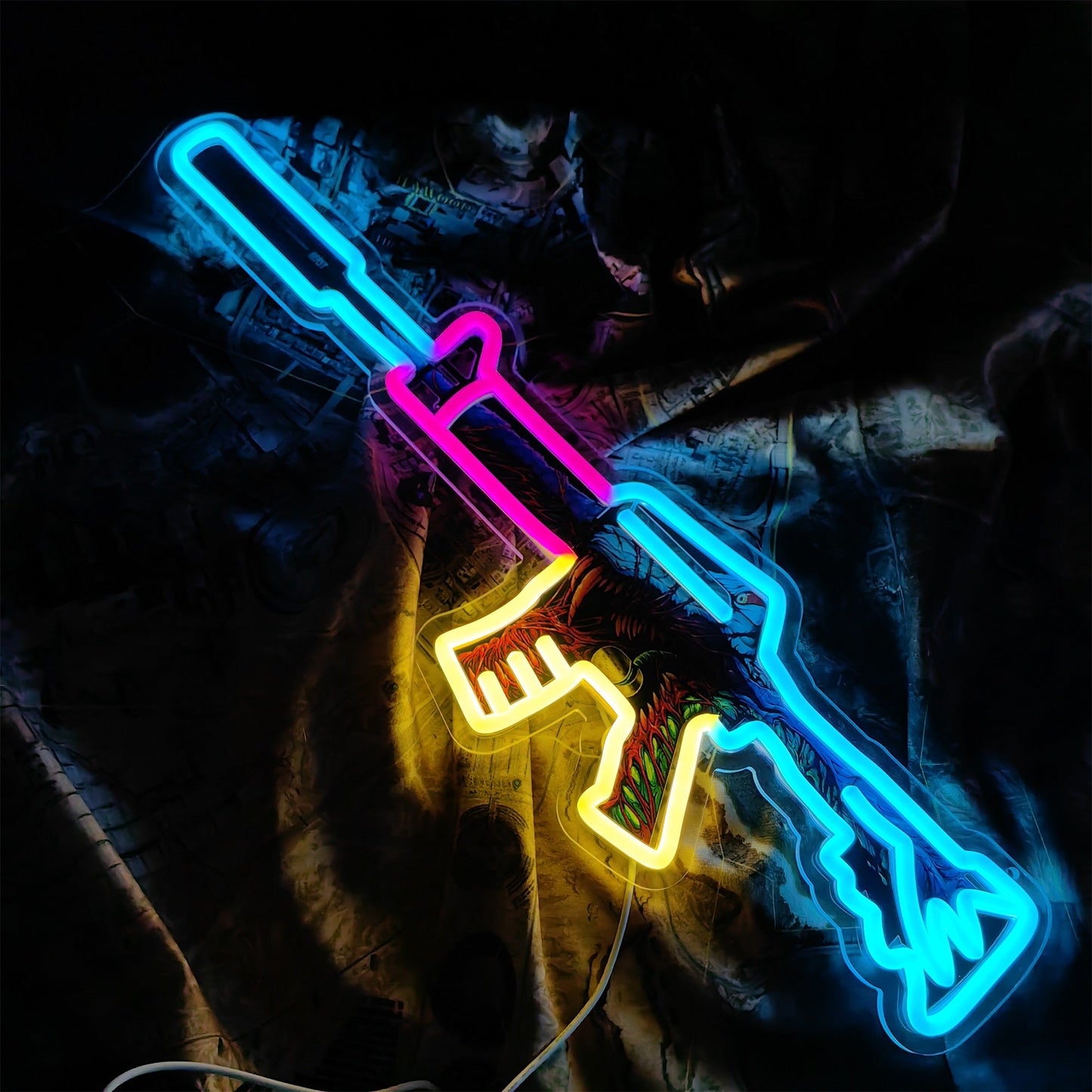 M4A1-S Hyper Beast Rifle Neon Light Wall Decor