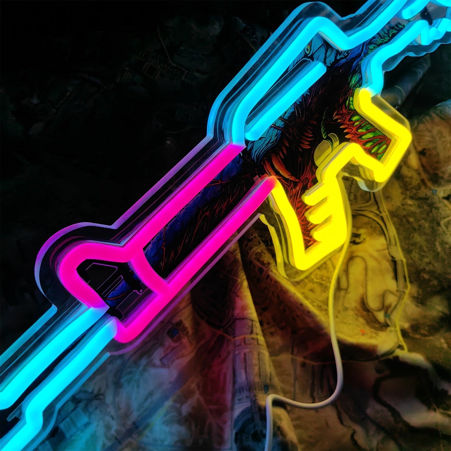 M4A1-S Hyper Beast Rifle Neon Light Wall Decor