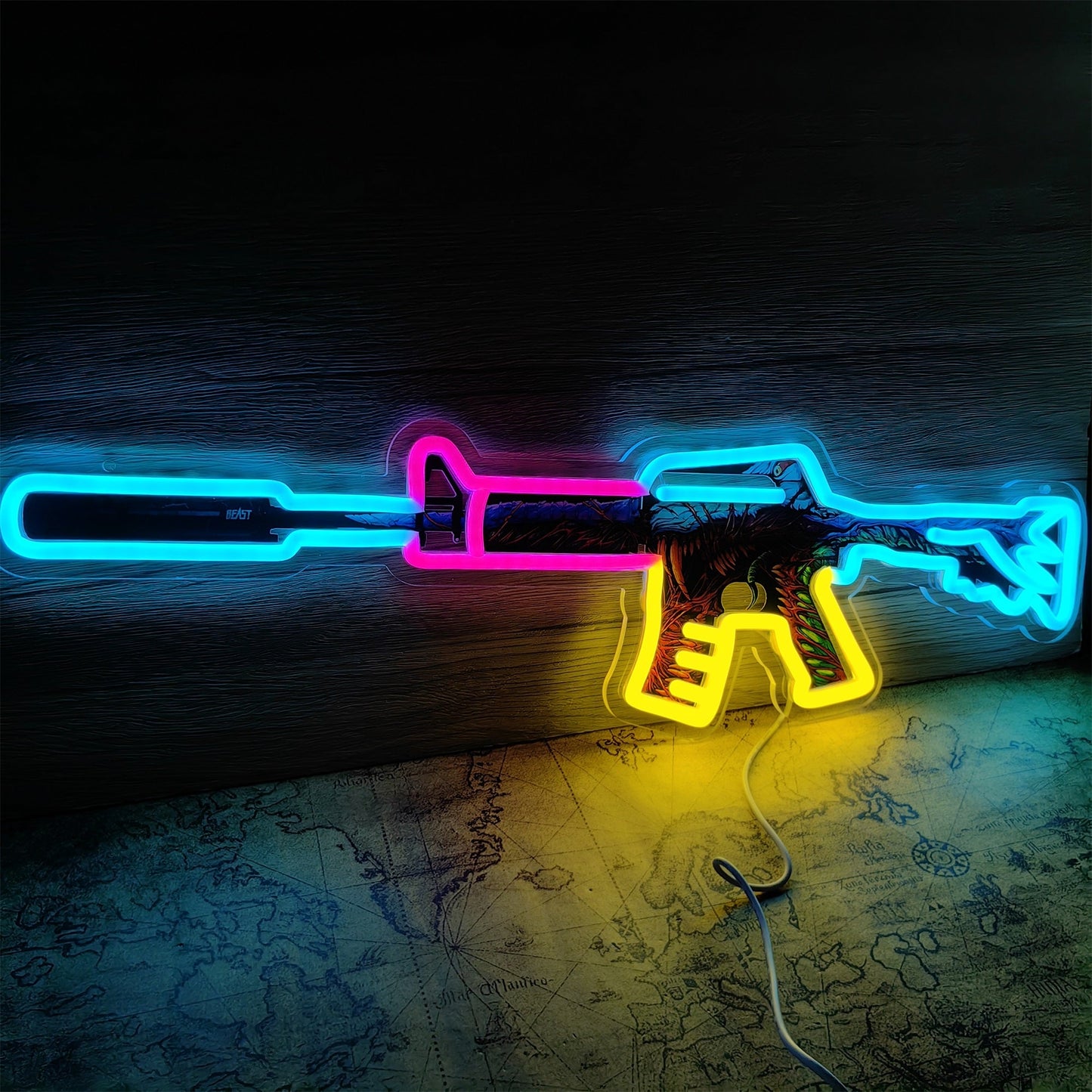 M4A1-S Hyper Beast Rifle Neon Light Wall Decor