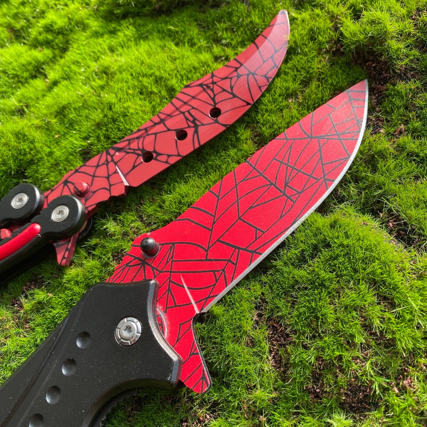 Crimson Web Balisong Butterfly Knife Trainer & Steel  Karambit Weapon Knife 2 in 1 pack