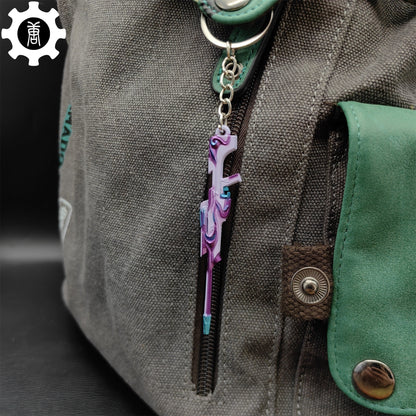 Metal Tilde Operator Gun Tiny Keychain Pendant