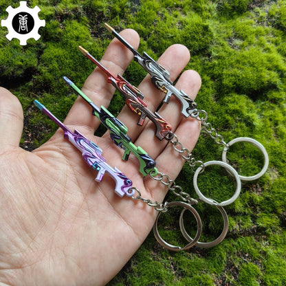 Metal Tilde Operator Gun Tiny Keychain Pendant