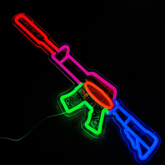 M4A1-S Imminent Danger Rifle Neon Light Wall Decor
