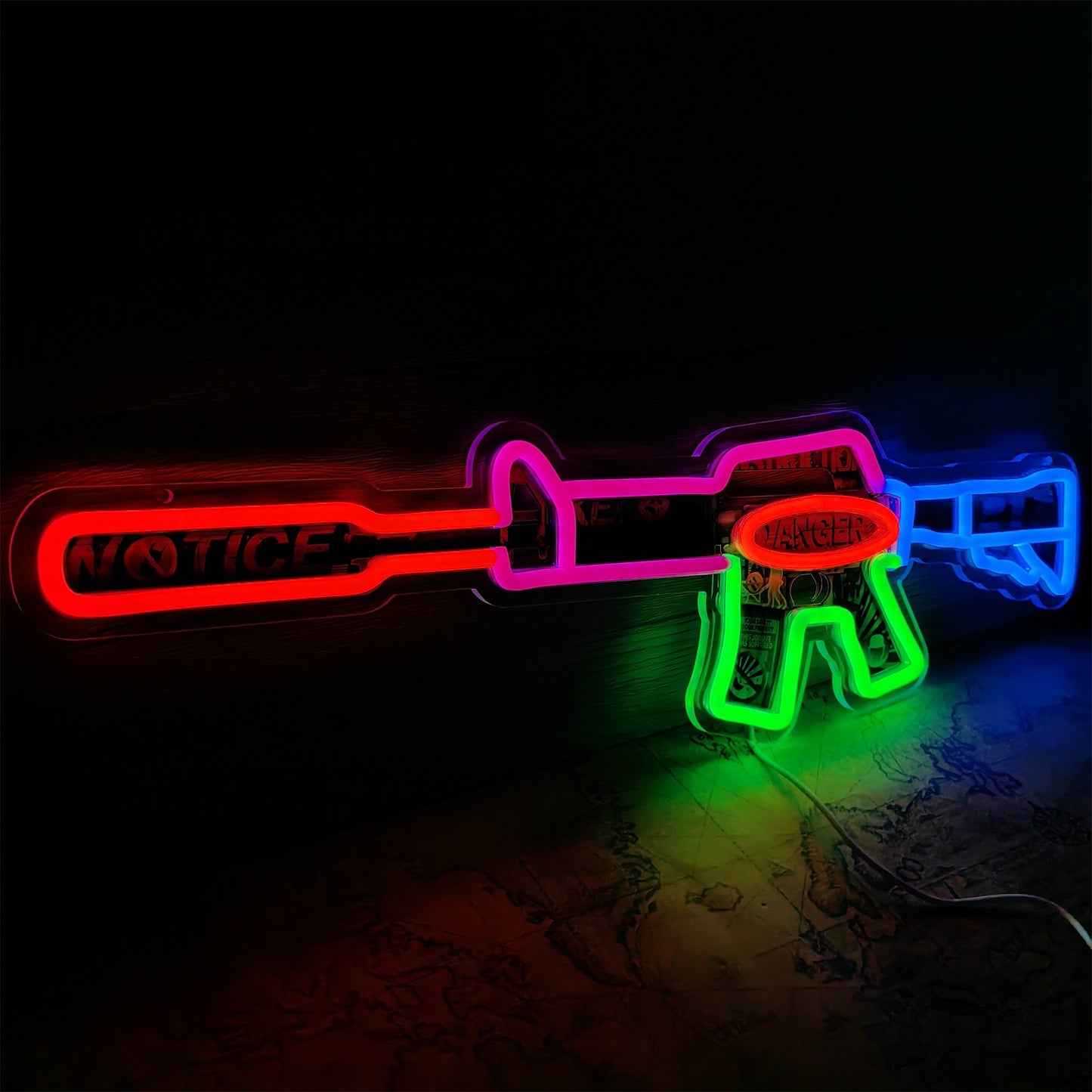M4A1-S Imminent Danger Rifle Neon Light Wall Decor