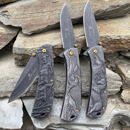Ultimate 3D Relief Sculpture Folding Knife Collection