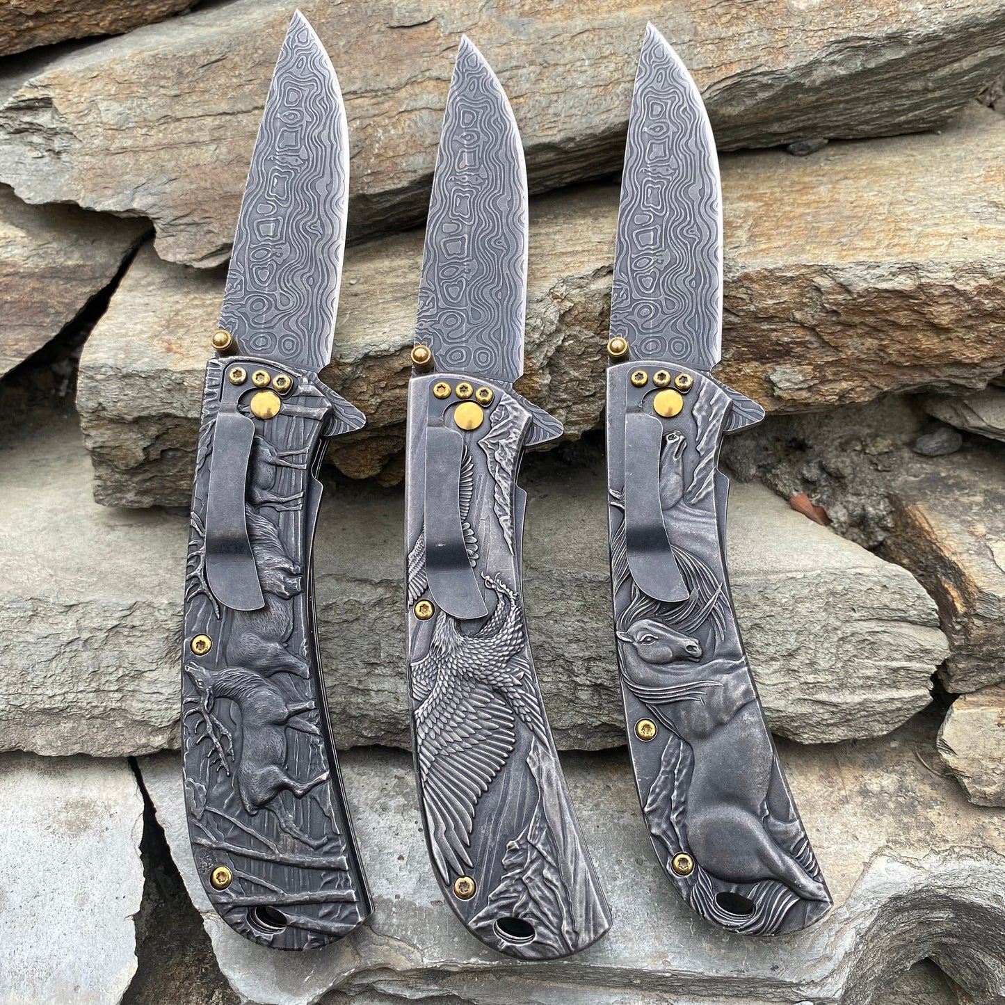 Ultimate 3D Relief Sculpture Folding Knife Collection