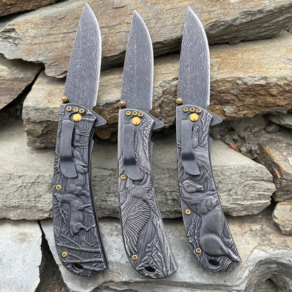 Ultimate 3D Relief Sculpture Folding Knife Collection