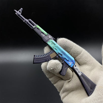 Tiny CS2 AK47 Ice Coaled Gun Miniature Metal Replica For Display