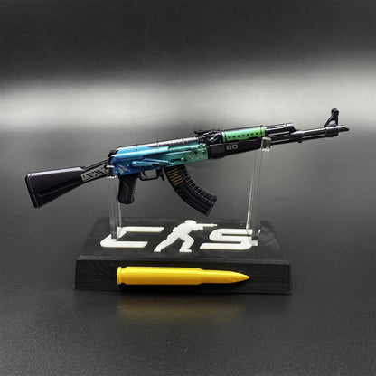Tiny CS2 AK47 Ice Coaled Gun Miniature Metal Replica For Display