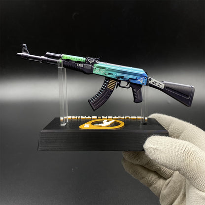 Tiny CS2 AK47 Ice Coaled Gun Miniature Metal Replica For Display