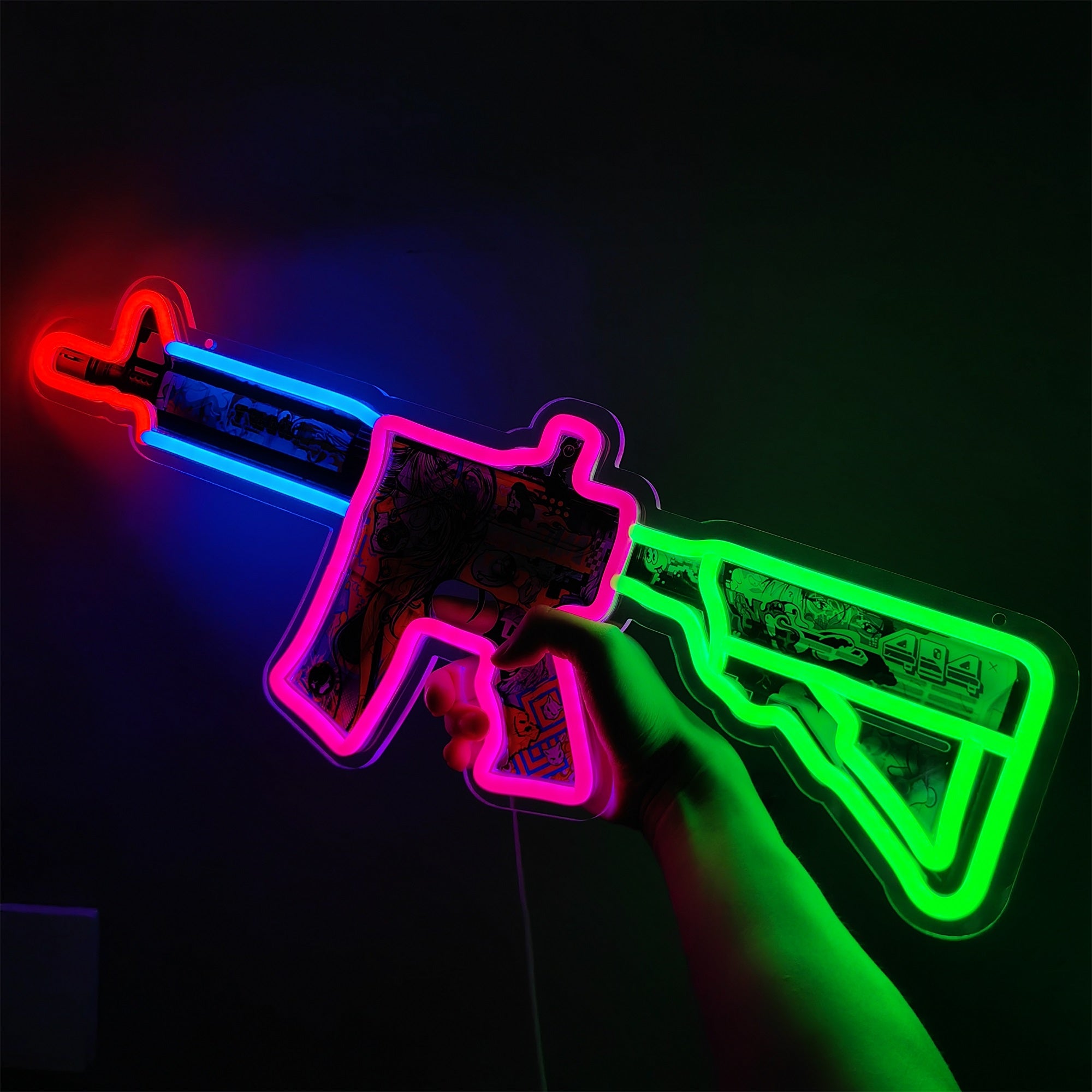 M4A4 In Living Color Rifle Neon Light Wall Decor – Leones Marvelous Items