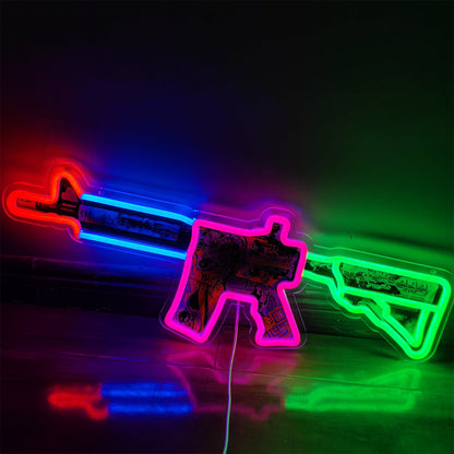 M4A4 In Living Color Rifle Neon Light Wall Decor